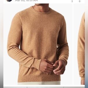 MWT Men’s Faherty Jackson Crew Sweater, wheat, medium